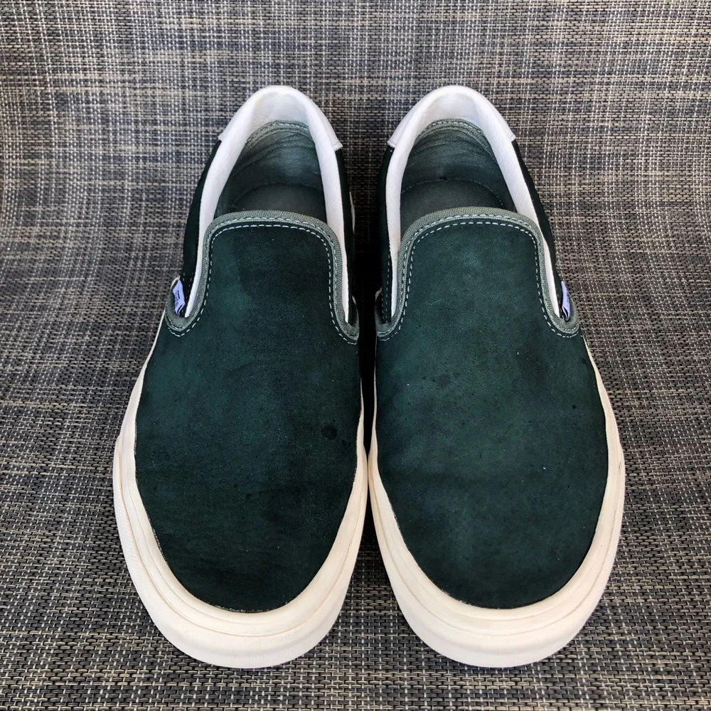 Vans Green and White Slip-On Sneakers - Picture 3 of 13